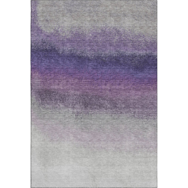 HomeRoots 8' Washable Lavender Gray & Silver Ombre Round Rug - UV Protected, Soft, Durable Design for Every Home 710936