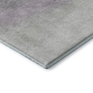 HomeRoots 8' Washable Lavender Gray & Silver Ombre Round Rug - UV Protected, Soft, Durable Design for Every Home 710936
