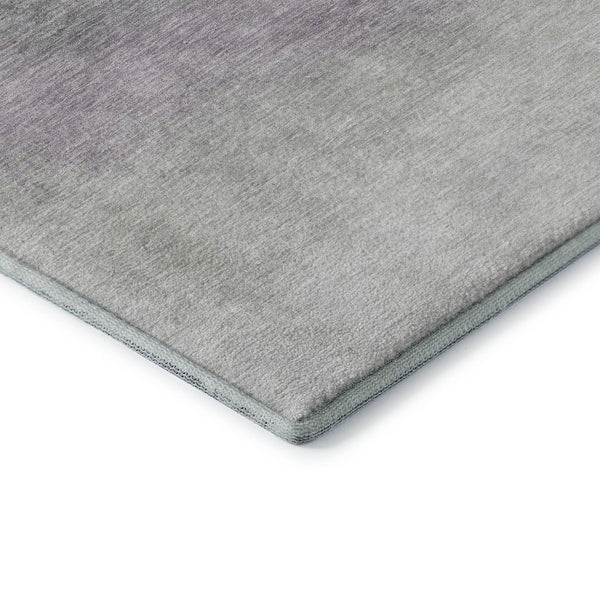 HomeRoots 8' Washable Lavender Gray & Silver Ombre Round Rug - UV Protected, Soft, Durable Design for Every Home 710936
