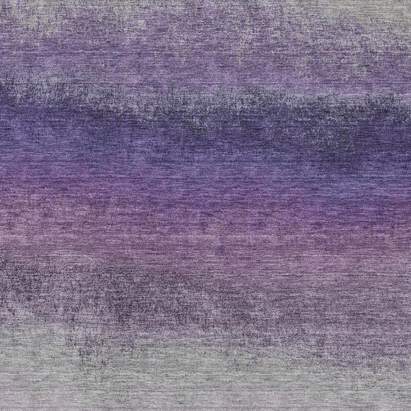 HomeRoots 8' Washable Lavender Gray & Silver Ombre Round Rug - UV Protected, Soft, Durable Design for Every Home 710936