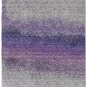 HomeRoots 8' Washable Lavender Gray & Silver Ombre Round Rug - UV Protected, Soft, Durable Design for Every Home 710936