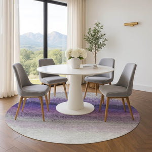 HomeRoots 8' X 10' Ombre Lavender Gray Area Rug – Washable, UV Protected, Durable, Kid & Pet Friendly Design 710937