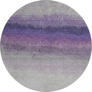 HomeRoots 8' X 10' Ombre Lavender Gray Area Rug – Washable, UV Protected, Durable, Kid & Pet Friendly Design 710937