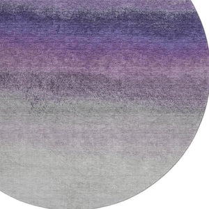 HomeRoots 8' X 10' Ombre Lavender Gray Area Rug – Washable, UV Protected, Durable, Kid & Pet Friendly Design 710937