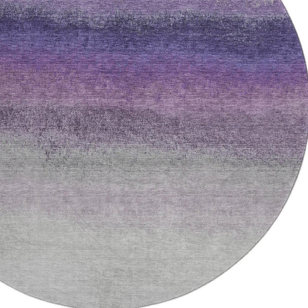 HomeRoots 8' X 10' Ombre Lavender Gray Area Rug – Washable, UV Protected, Durable, Kid & Pet Friendly Design 710937