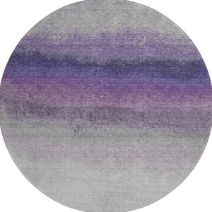 HomeRoots 8' X 10' Ombre Lavender Gray Area Rug – Washable, UV Protected, Durable, Kid & Pet Friendly Design 710937