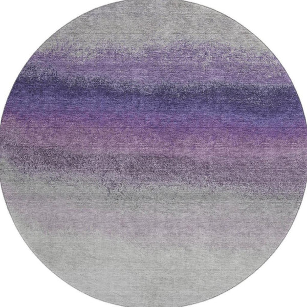 HomeRoots 8' X 10' Ombre Lavender Gray Area Rug – Washable, UV Protected, Durable, Kid & Pet Friendly Design 710937