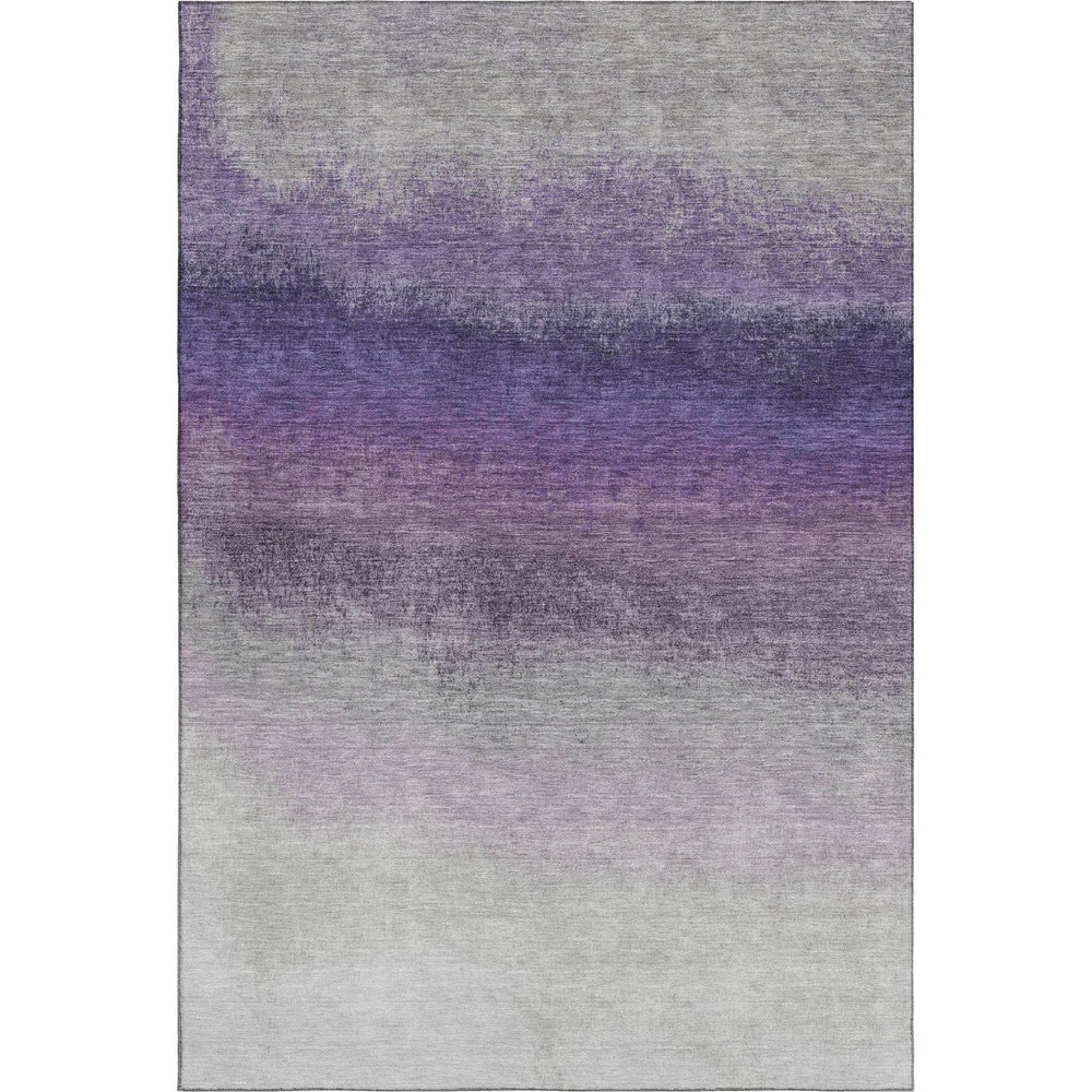 HomeRoots 10' X 14' Ombre Lavender-Gray to Silver Area Rug - Washable, UV Protected, Non-Slip, Durable Design 710939