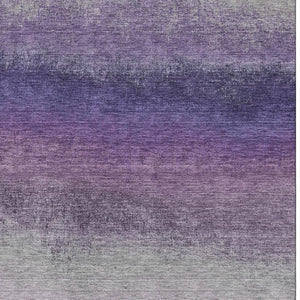 HomeRoots 10' X 14' Ombre Lavender-Gray to Silver Area Rug - Washable, UV Protected, Non-Slip, Durable Design 710939