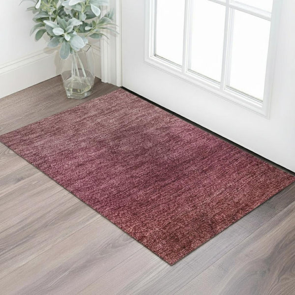 HomeRoots 5' X 8' Modern Red and Blush Ombre Area Rug - Washable, UV Protected, Stain Resistant for Homes 710941