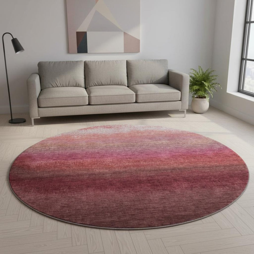 HomeRoots 8' X 10' Ombre Red and Blush Washable Area Rug - Stylish, Durable, UV-Protected for Daily Use! 710943
