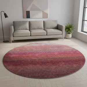 HomeRoots 8' X 10' Ombre Red and Blush Washable Area Rug - Stylish, Durable, UV-Protected for Daily Use! 710943