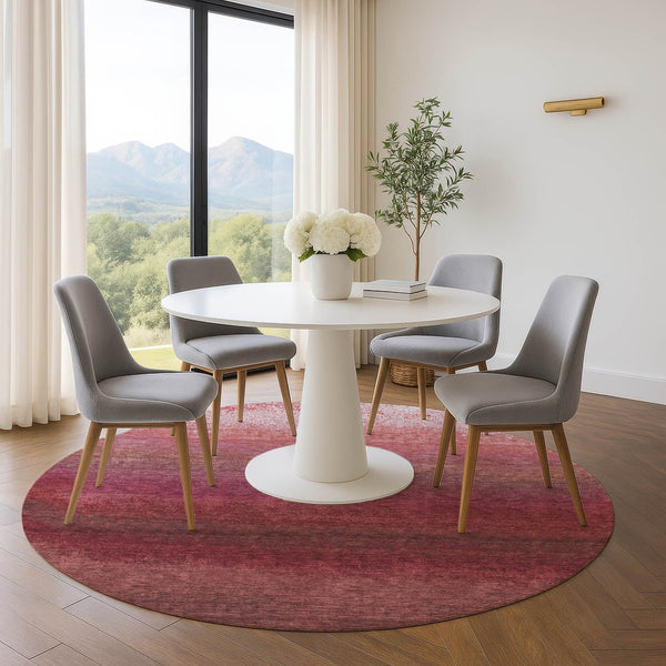 HomeRoots 8' X 10' Ombre Red and Blush Washable Area Rug - Stylish, Durable, UV-Protected for Daily Use! 710943