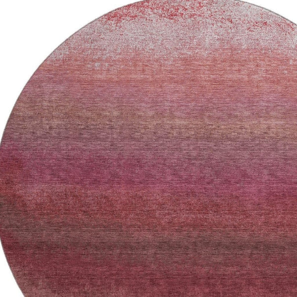 HomeRoots 8' X 10' Ombre Red and Blush Washable Area Rug - Stylish, Durable, UV-Protected for Daily Use! 710943