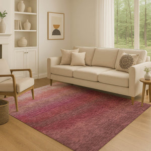 HomeRoots 9' X 12' Red And Blush Ombre Area Rug – Soft, Durable, Washable Design with UV Protection & Stain Resistance 710944