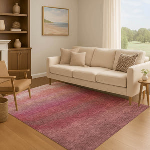 HomeRoots 10' X 14' Stylish Red and Blush Ombre Area Rug - Washable, Durable, UV-Protected for Busy Homes 710945