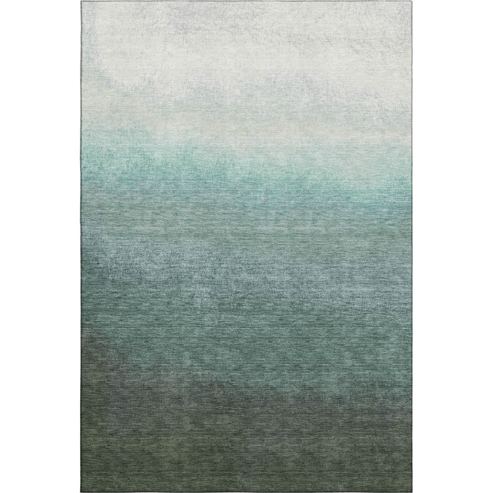 HomeRoots 8' Modern Pale Aqua-Gray to Ivory Ombre Machine Washable Rug with UV Protection & Stain Resistance 710948