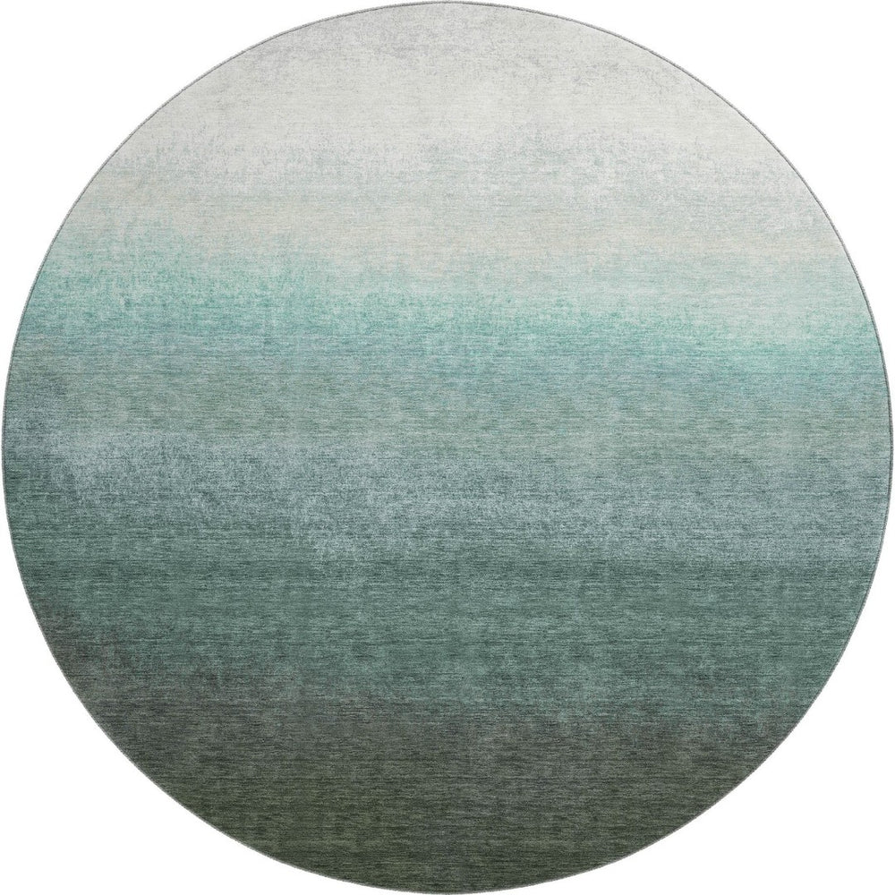HomeRoots 8' X 10' Pale Aqua-Gray Ombre Washable Area Rug - Family-Friendly, UV-Protected & Stain Resistant! 710949