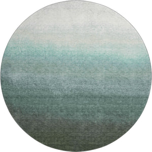 HomeRoots 8' X 10' Pale Aqua-Gray Ombre Washable Area Rug - Family-Friendly, UV-Protected & Stain Resistant! 710949