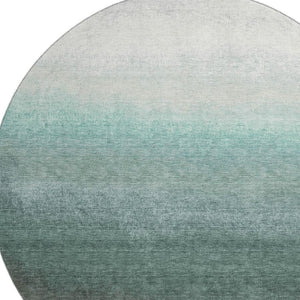 HomeRoots 8' X 10' Pale Aqua-Gray Ombre Washable Area Rug - Family-Friendly, UV-Protected & Stain Resistant! 710949