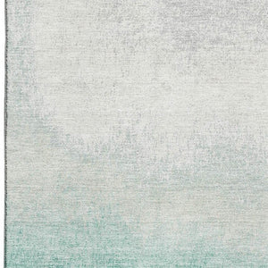 HomeRoots 9' X 12' Ombre Area Rug in Pale Aqua Gray & Ivory – Soft, Stain-Resistant, Washable with UV Protection! 710950