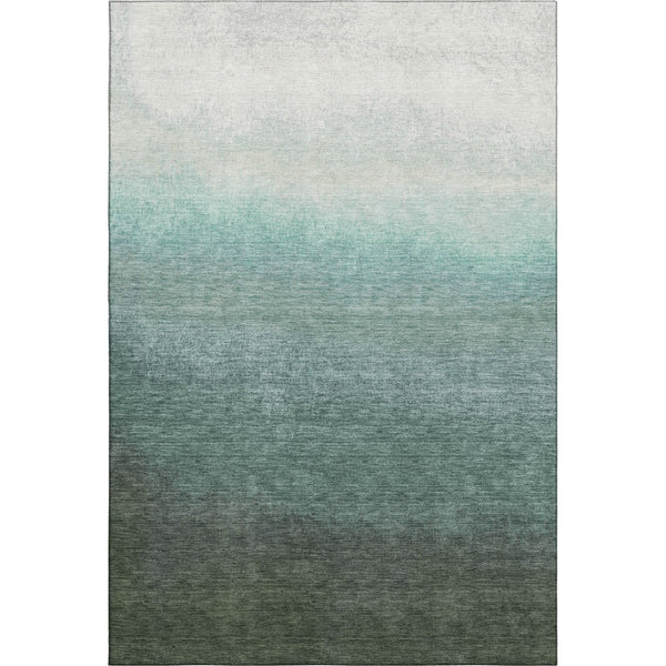 HomeRoots 10' Pale Aqua Gray and Ivory Ombre Washable Area Rug - UV Protected, Stain Resistant, Modern Design 710951