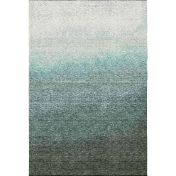 HomeRoots 10' Pale Aqua Gray and Ivory Ombre Washable Area Rug - UV Protected, Stain Resistant, Modern Design 710951