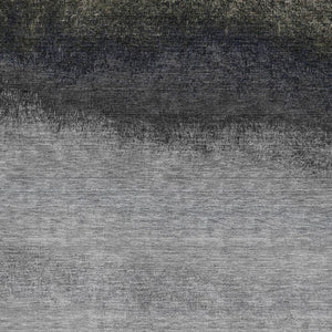 HomeRoots 5' Modern Silver Gray to Black Ombre Area Rug - Washable, UV Protected, Ideal for High-Traffic Rooms 710953