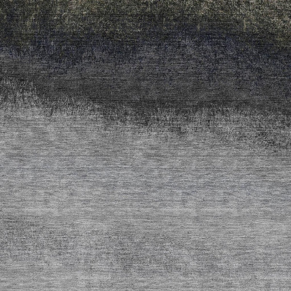 HomeRoots 5' Modern Silver Gray to Black Ombre Area Rug - Washable, UV Protected, Ideal for High-Traffic Rooms 710953