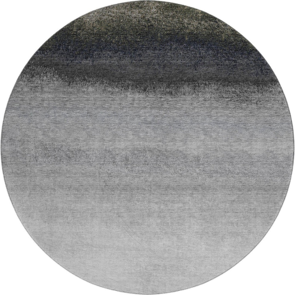HomeRoots 8' X 10' Silver Gray to Black Ombre Washable Area Rug - Stylish, Durable, UV Protected & Easy Care 710955