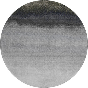 HomeRoots 8' X 10' Silver Gray to Black Ombre Washable Area Rug - Stylish, Durable, UV Protected & Easy Care 710955