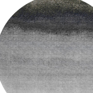 HomeRoots 8' X 10' Silver Gray to Black Ombre Washable Area Rug - Stylish, Durable, UV Protected & Easy Care 710955