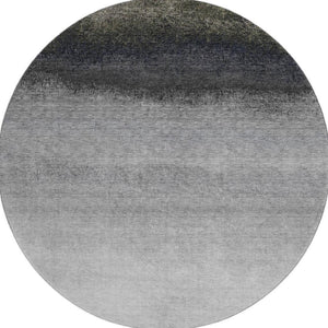 HomeRoots 8' X 10' Silver Gray to Black Ombre Washable Area Rug - Stylish, Durable, UV Protected & Easy Care 710955