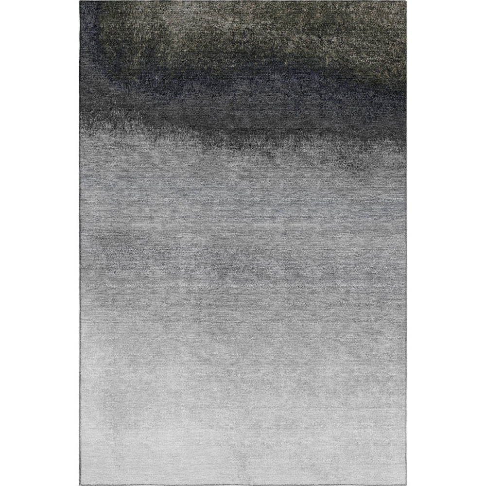 HomeRoots 9' X 12' Silver Gray to Black Ombre Area Rug - Stylish, Washable, UV Protected, Ideal for High Traffic Areas 710956