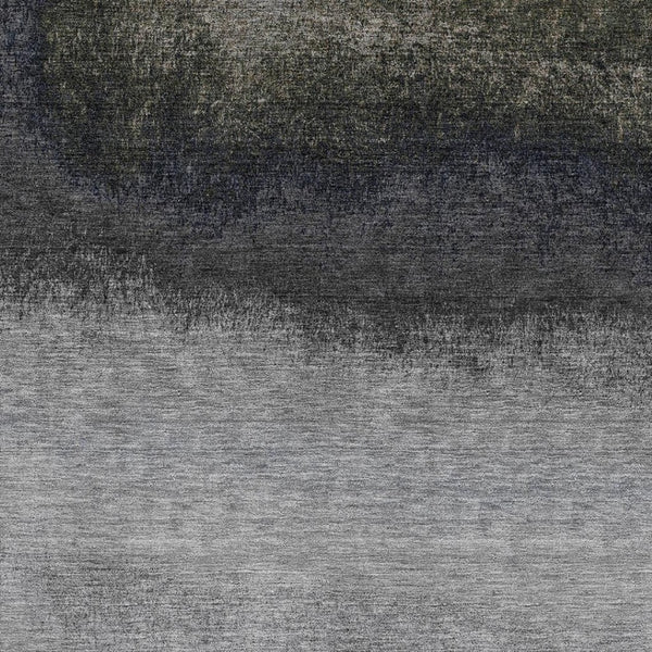 HomeRoots 9' X 12' Silver Gray to Black Ombre Area Rug - Stylish, Washable, UV Protected, Ideal for High Traffic Areas 710956