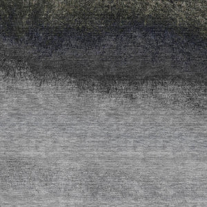 HomeRoots 10' Silver Gray to Black Ombre Washable Area Rug - UV Protection, Stain Resistant, Non-Slip Design 710957