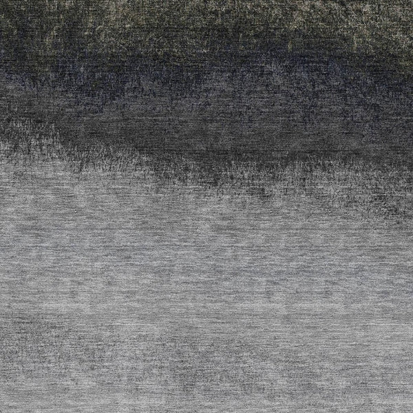 HomeRoots 10' Silver Gray to Black Ombre Washable Area Rug - UV Protection, Stain Resistant, Non-Slip Design 710957