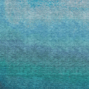 HomeRoots 9' X 12' Teal Ombre Area Rug - Stylish, Washable, UV-Protected, Perfect for Living Rooms & Playrooms 710962