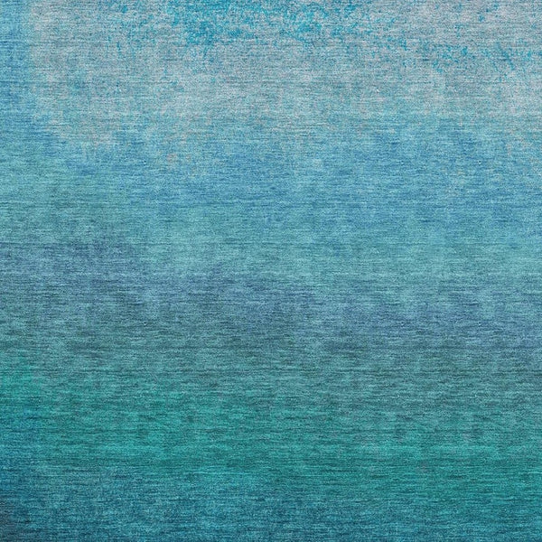 HomeRoots 9' X 12' Teal Ombre Area Rug - Stylish, Washable, UV-Protected, Perfect for Living Rooms & Playrooms 710962
