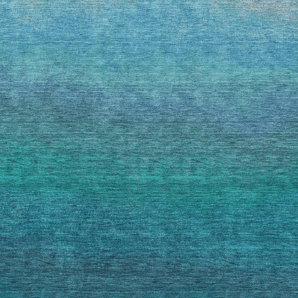 HomeRoots 10' Teal to Sky Blue Ombre Washable Area Rug - UV Protected, Durable, Stylish for High-Traffic Spaces 710963