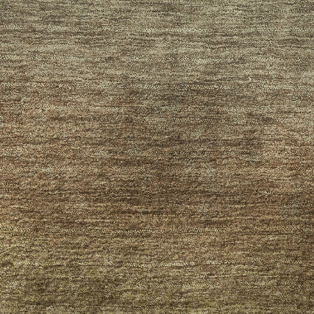 HomeRoots 8' Washable Round Rug in Taupe, Beige & Gold Ombre - Stain-Resistant, UV Protected, Durable Style 710966