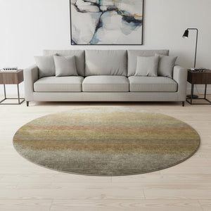 HomeRoots 8' X 10' Washable Taupe Beige & Gold Ombre Area Rug - UV Protection, Non-Slip, Stain Resistant! 710967