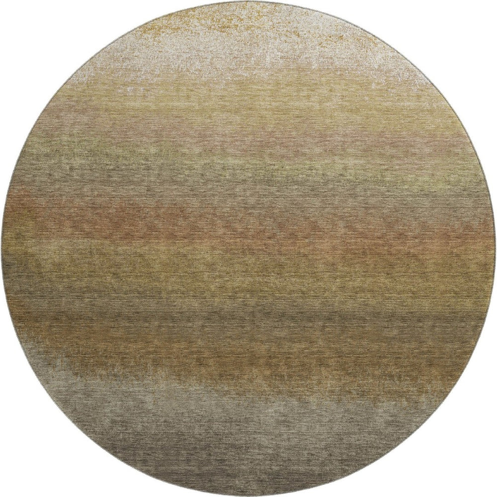 HomeRoots 8' X 10' Washable Taupe Beige & Gold Ombre Area Rug - UV Protection, Non-Slip, Stain Resistant! 710967