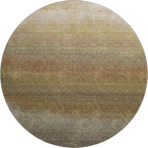 HomeRoots 8' X 10' Washable Taupe Beige & Gold Ombre Area Rug - UV Protection, Non-Slip, Stain Resistant! 710967