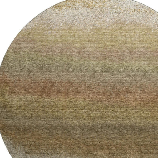 HomeRoots 8' X 10' Washable Taupe Beige & Gold Ombre Area Rug - UV Protection, Non-Slip, Stain Resistant! 710967