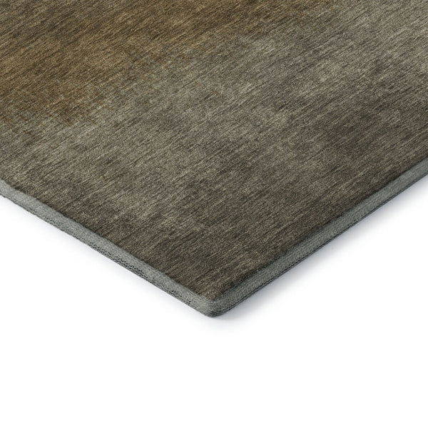 HomeRoots 9' X 12' Taupe Beige & Gold Ombre Area Rug – Washable, UV-Protected, Durable for Active Homes 710968