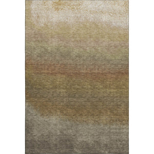 HomeRoots 10' X 14' Taupe Beige & Gold Ombre Area Rug - Washable, Stain-Resistant, UV Protected for Families 710969