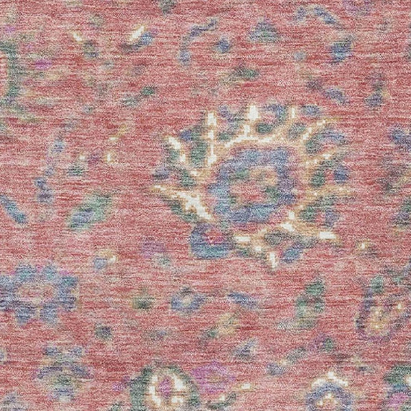 HomeRoots 5' X 8' Coral Blue & Ivory Oriental Area Rug - Washable, Stain Resistant, UV Protected & Non-Slip! 710971