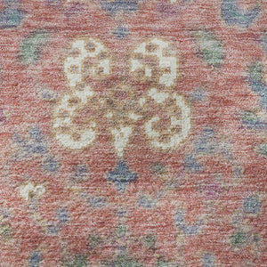 HomeRoots 8' X 10' Coral Blue & Ivory Oriental Area Rug - Washable, UV-Protected, Non-Slip for Easy Care! 710973
