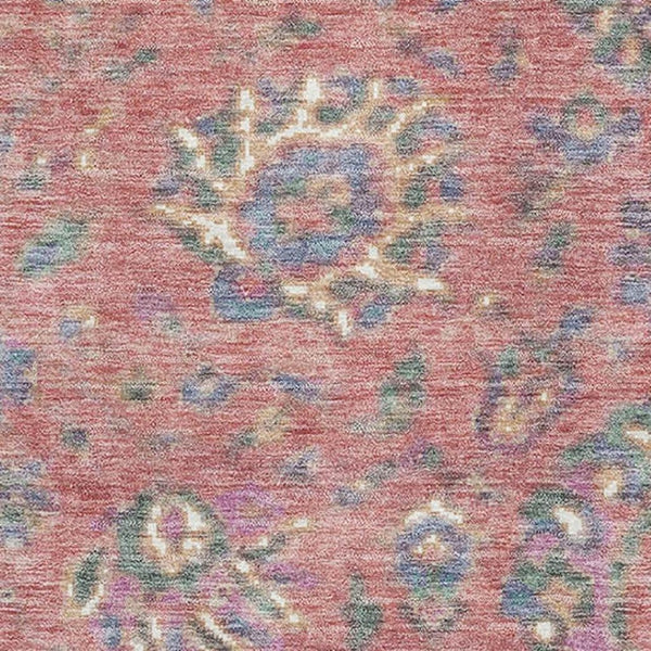 HomeRoots 9' X 12' Coral Blue & Ivory Oriental Area Rug – Washable, UV Protected, Durable for Busy Homes 710974